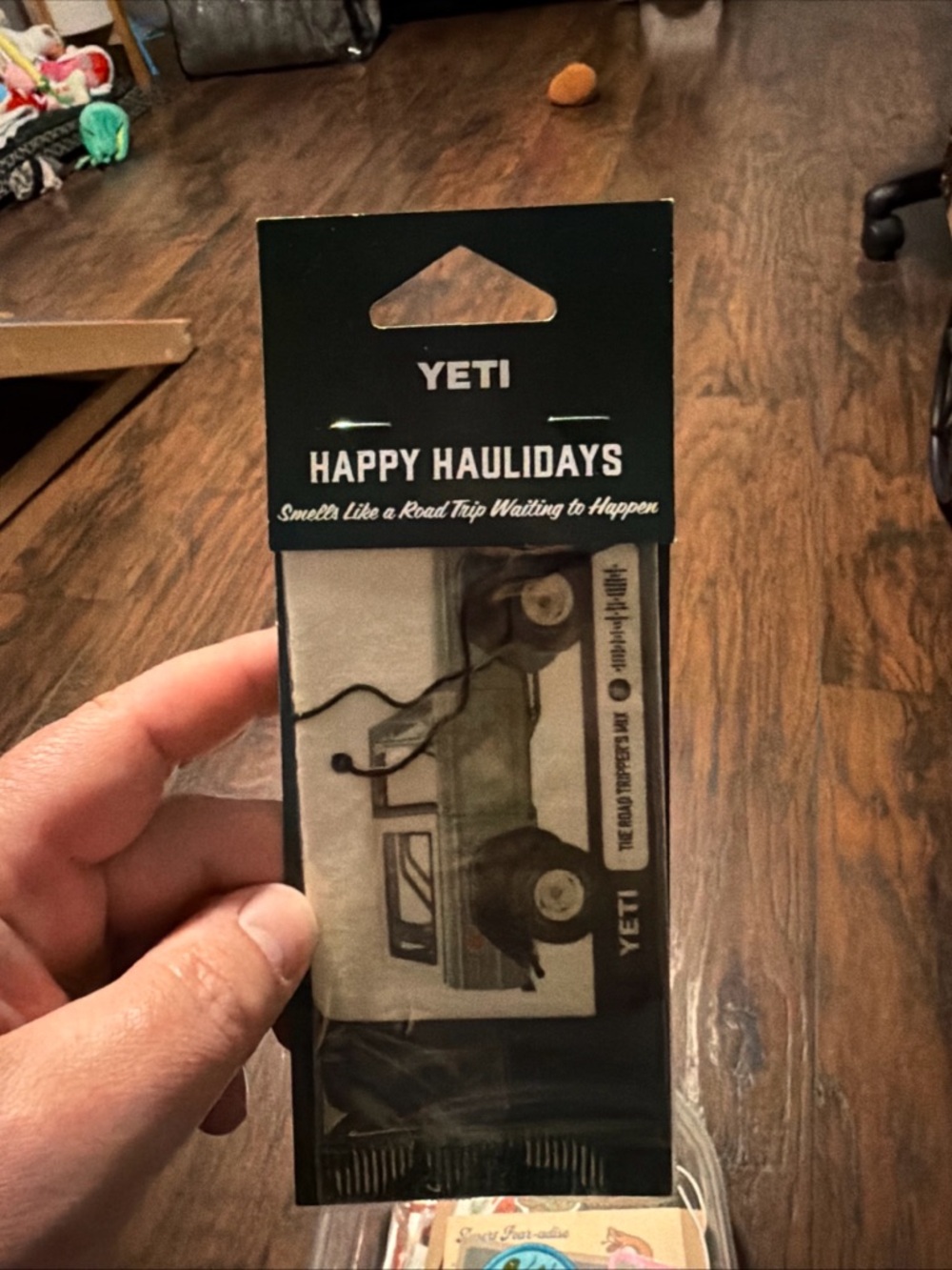 Yeti Happy Haulidays Green & Black Truck Ornament Air Freshener